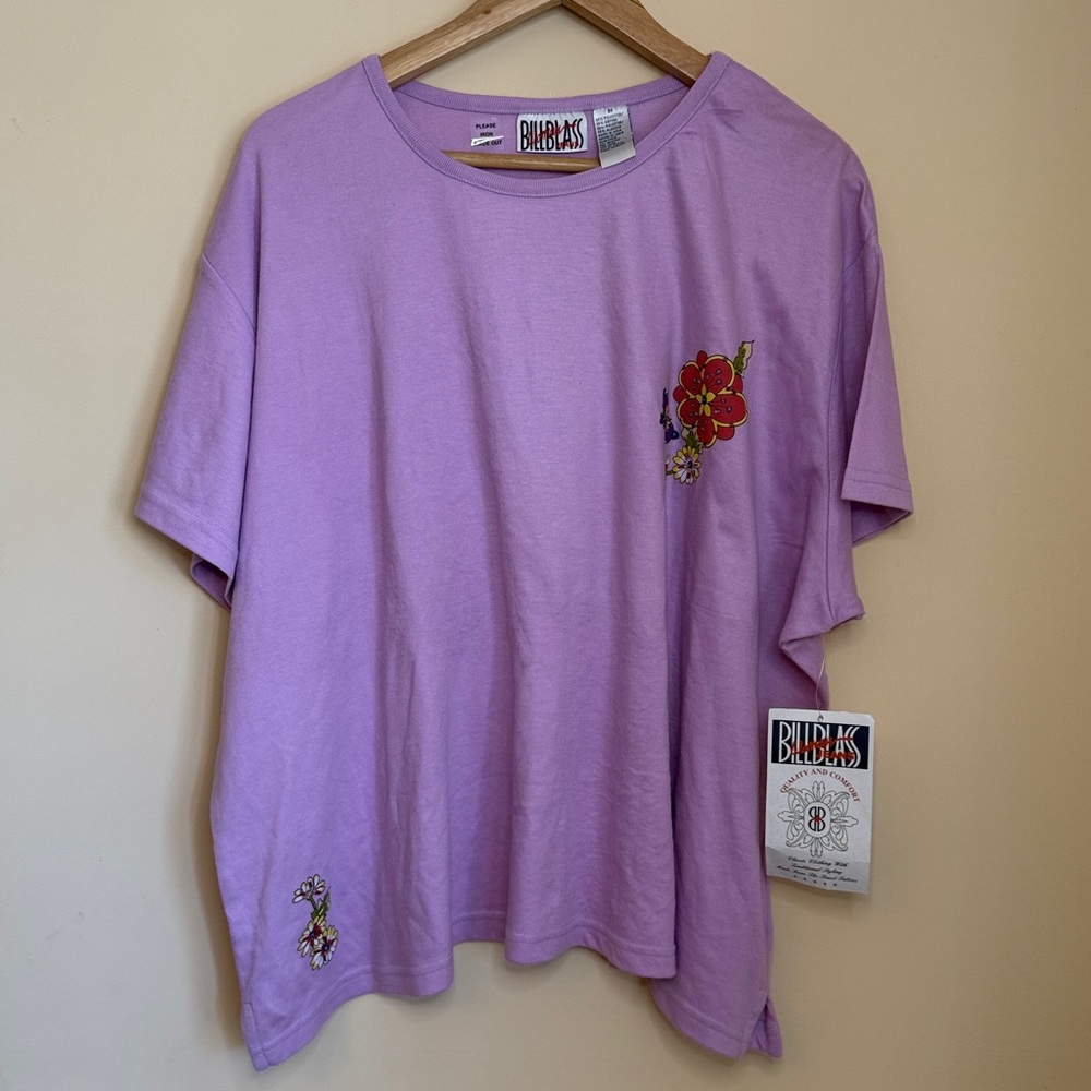 NWT Bill Blass‎ Top with Floral Design in Lavender Size 3X